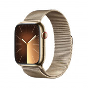 Apple Watch Series 9 Cellular, 45mm Gold Stainless Steel Case with Gold Milanese Loop