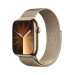 Apple Watch Series 9 Cellular, 45mm Gold Stainless Steel Case with Gold Milanese Loop - умен часовник от Apple  1