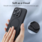 ESR Cloud Halolock MagSafe Case - силиконов (TPU) калъф с MagSafe за iPhone 15 Pro (черен) 7