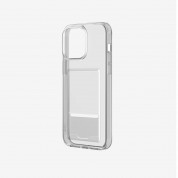 Uniq AirFender ID Flexible Case - удароустойчив силиконов (TPU) калъф с джоб за кредитна карта за iPhone 15 Pro Max (прозрачен) 4