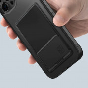 Uniq AirFender ID Flexible Case - удароустойчив силиконов (TPU) калъф с джоб за кредитна карта за iPhone 15 Pro (черен) 1