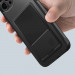 Uniq AirFender ID Flexible Case - удароустойчив силиконов (TPU) калъф с джоб за кредитна карта за iPhone 15 (черен) 2