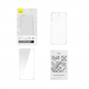 Baseus Crystal Series Clear Case Set (ARSJ000302) - поликарбонатов кейс и стъклено защитно покритие за дисплея за iPhone 12 (прозрачен) 7