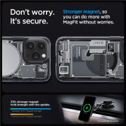Spigen Ultra Hybrid MagSafe Zero One Case - хибриден кейс с висока степен на защита с MagSafe за iPhone 15 Pro (прозрачен-черен)  11