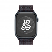 Apple Nike Sport Loop - оригинална текстилна каишка за Apple Watch 42мм, 44мм, 45мм, Ultra 49мм (черен-син)  1