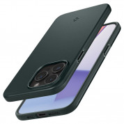 Spigen Thin Fit Case - качествен тънък матиран кейс за iPhone 15 Pro Max (зелен) 6