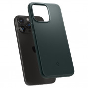 Spigen Thin Fit Case - качествен тънък матиран кейс за iPhone 15 Pro Max (зелен) 8