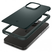 Spigen Thin Fit Case - качествен тънък матиран кейс за iPhone 15 Pro Max (зелен) 9