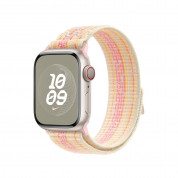 Apple Nike Sport Loop - оригинална текстилна каишка за Apple Watch 38мм, 40мм, 41мм (бежов-розов)  2