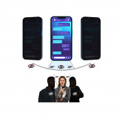 GrizzGlass SecretGlass Privacy Hybrid Screen Protector - хибридно защитно покритие с определен ъгъл на виждане за дисплея на iPhone 15 Plus (прозрачно)  1
