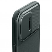 Spigen Optik Armor MagFit MagSafe Case - тънък качествен силиконов (TPU) калъф с капак за камерата с MagSafe за iPhone 15 Pro (зелен) 9