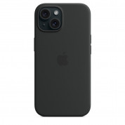 Apple iPhone Silicone Case with MagSafe - оригинален силиконов кейс за iPhone 15 с MagSafe (черен) 