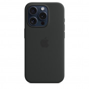 Apple iPhone Silicone Case with MagSafe - оригинален силиконов кейс за iPhone 15 Pro с MagSafe (черен) 