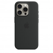 Apple iPhone Silicone Case with MagSafe - оригинален силиконов кейс за iPhone 15 Pro с MagSafe (черен)  4