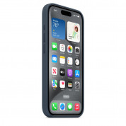 Apple iPhone Silicone Case with MagSafe - оригинален силиконов кейс за iPhone 15 Pro с MagSafe (син)  4