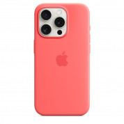 Apple iPhone 15 Pro Silicone Case with MagSafe (guava)  1