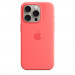 Apple iPhone Silicone Case with MagSafe - оригинален силиконов кейс за iPhone 15 Pro с MagSafe (розов)  6