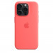 Apple iPhone Silicone Case with MagSafe - оригинален силиконов кейс за iPhone 15 Pro с MagSafe (розов)  3
