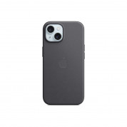 Apple iPhone FineWoven Case with MagSafe - оригинален текстилен кейс с MagSafe за iPhone 15 (черен)  1