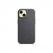 Apple iPhone FineWoven Case with MagSafe - оригинален текстилен кейс с MagSafe за iPhone 15 (черен)  5