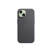 Apple iPhone FineWoven Case with MagSafe - оригинален текстилен кейс с MagSafe за iPhone 15 (черен)  6