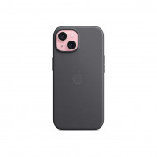 Apple iPhone FineWoven Case with MagSafe - оригинален текстилен кейс с MagSafe за iPhone 15 (черен)  4