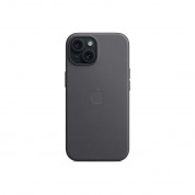 Apple iPhone FineWoven Case with MagSafe - оригинален текстилен кейс с MagSafe за iPhone 15 (черен) 