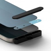 Ringke Privacy Full Cover Tempered Glass - калено стъклено защитно покритие с определен ъгъл на виждане за дисплея на iPhone 15 Pro (черен-прозрачен) 2
