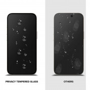Ringke Privacy Full Cover Tempered Glass - калено стъклено защитно покритие с определен ъгъл на виждане за дисплея на iPhone 15 Pro (черен-прозрачен) 6