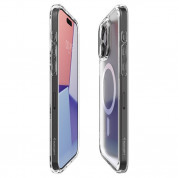 Spigen Ultra Hybrid MagSafe Case - хибриден кейс с висока степен на защита с MagSafe за iPhone 15 Pro Max (прозрачен-мат)  8