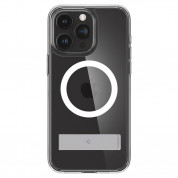 Spigen Ultra Hybrid S MagSafe Case - хибриден кейс с висока степен на защита с MagSafe и вградена поставка за iPhone 15 Pro Max (прозрачен)  1