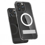 Spigen Ultra Hybrid S MagSafe Case - хибриден кейс с висока степен на защита с MagSafe и вградена поставка за iPhone 15 Pro Max (прозрачен)  6
