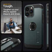 Spigen Tough Armor MagSafe Case - хибриден кейс с най-висока степен на защита с MagSafe за iPhone 15 Pro Max (зелен) 12