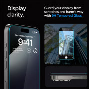 Spigen Glas.tR EZ Fit Tempered Glass 2 Pack - 2 броя стъклени защитни покрития за дисплея на iPhone 15 Pro (прозрачен) 9