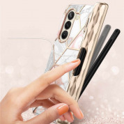 i-Blason Cosmo Pen SupCase Protective Case - удароустойчив хибриден кейс с вграден протектор за дисплея за Samsung Galaxy Z Fold5 (бял-розов) 4