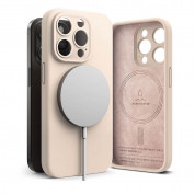 Ringke Liquid Silicone Magnetic Case - силиконов (TPU) калъф с MagSafe за iPhone 15 Pro (розов)