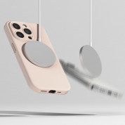 Ringke Liquid Silicone Magnetic Case - силиконов (TPU) калъф с MagSafe за iPhone 15 Pro (розов) 5
