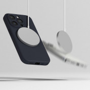 Ringke Liquid Silicone Magnetic Case - силиконов (TPU) калъф с MagSafe за iPhone 15 Pro (тъмносин) 5