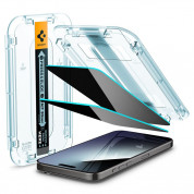 Spigen Glas.Tr Ez Fit Privacy Tempered Glass 2 Pack - 2 броя стъклени защитни покрития с определен ъгъл на виждане за дисплея за iPhone 15 Pro