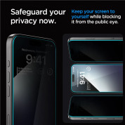 Spigen Glas.Tr Ez Fit Privacy Tempered Glass 2 Pack - 2 броя стъклени защитни покрития с определен ъгъл на виждане за дисплея за iPhone 15 Pro 7