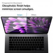 Spigen Tempered Glass GLAS.tR - висококачествено стъклено защитно покритие за целия дисплей на MacBook Air 15 M2 (2023) (черен-прозрачно) 9