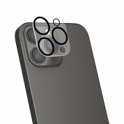 4smarts StyleGlass Camera Lens Protector - 2 броя предпазни плочки за камерата на iPhone 15 Pro, iPhone 15 Pro Max (тъмносив и прозрачен) 2