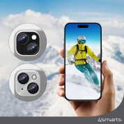 4smarts StyleGlass Camera Lens Protector - 2 броя предпазни плочки за камерата на iPhone 15, iPhone 15 Plus (тъмносив и прозрачен) 4