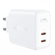 Acefast A29 PD 50W GaN Fast Charger - захранване за ел. мрежа за лаптопи, смартфони и таблети с 2xUSB-C изходи (бял) 