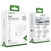 Acefast A29 PD 50W GaN Fast Charger - захранване за ел. мрежа за лаптопи, смартфони и таблети с 2xUSB-C изходи (бял)  3