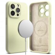 Ringke Liquid Silicone Magnetic Case - силиконов (TPU) калъф с MagSafe за iPhone 15 Pro Max (светлозелен) 1