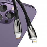 Baseus Glimmer USB-C to Lightning Cable PD 20W (CADH000101) - USB-C към Lightning кабел за Apple устройства с Lightning порт (200 см) (черен) 3