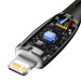 Baseus Glimmer USB-C to Lightning Cable PD 20W (CADH000101) - USB-C към Lightning кабел за Apple устройства с Lightning порт (200 см) (черен) 6