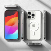 Ringke Fusion Magnetic Case - хибриден кейс с висока степен на защита с MagSafe за iPhone 15 Pro Max (прозрачен-мат)  3