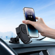Baseus UltraControl Lite Series Car Phone Holder - поставка за таблото или стъклото на кола за смартфони с дисплеи от 5.4 до 7 инча (черен) 6
